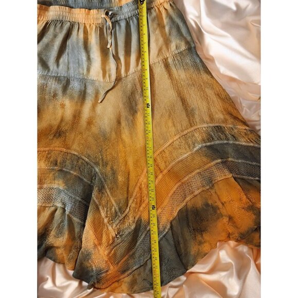 Mamta Boho Maxi Skirt – Tie-Dye One Size Rayon India Made Festival Vibe - Picture 7 of 9